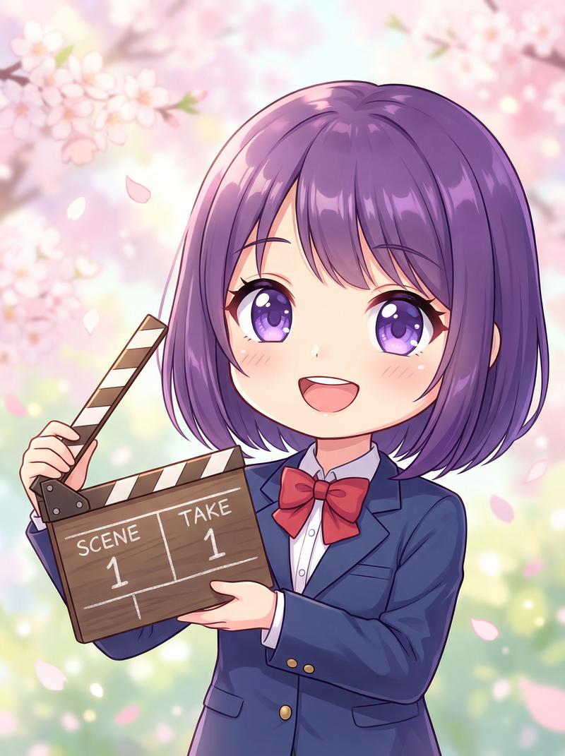 麻豆美少女写真-紫发少女动漫角色