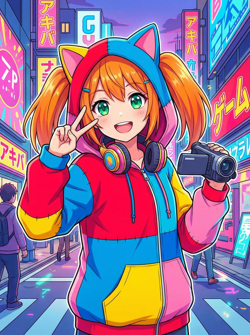 麻豆动漫社区-元气橙发少女Cosplay