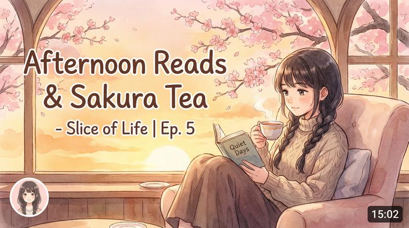 麻豆日常动漫-午后阅读与樱花茶-生活动漫